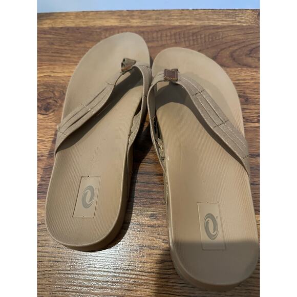 O'Rageous Cushion Flip Flops – Beige | Women’s Size 9 Summer Staple Shoe - Picture 3 of 9
